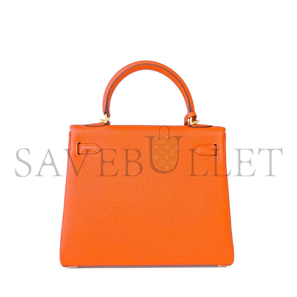 HERMÈS MASTER ORANGE KELLY 25 TOGO BAG (25*17*7cm) 